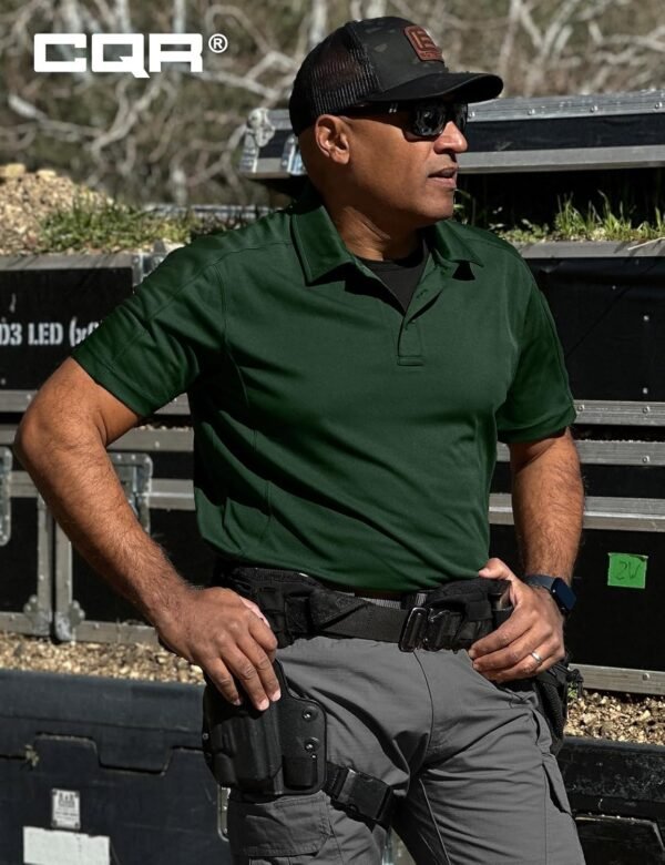 CQR Men's Polo Shirts, Tactical Short Sleeve Golf Performanc...
