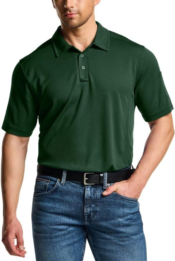CQR Men's Polo Shirts, Tactical Short Sleeve Golf Performanc...