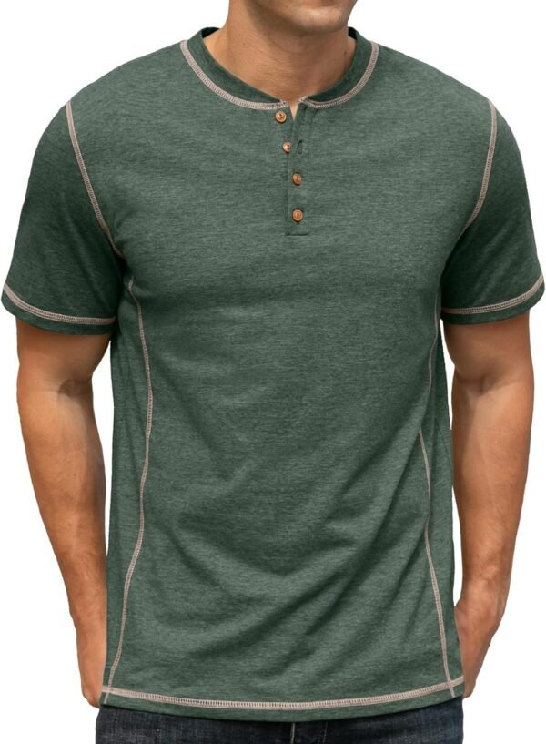 Sailwind Mens Henley Short Sleeve T-Shirt Cotton Maverick Sh...