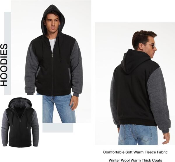 SWISSWELL Men Zip Up Hoodies Sherpa Lined Jacket Heavyweight...