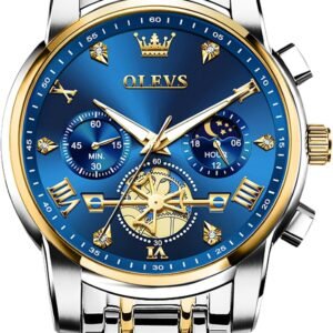 OLEVS Men's Stainless Steel Chronograph Watch, Large Face Ea...