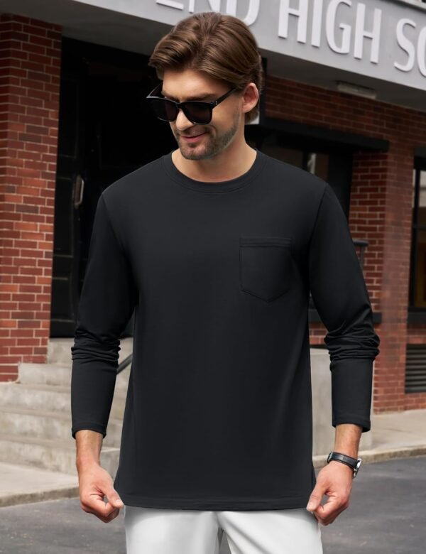 Cotrasen Men's Long Sleeve T-Shirts Cotton Casual T Shirts f...