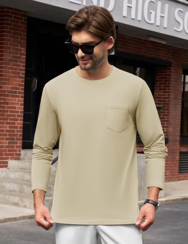 Cotrasen Men's Long Sleeve T-Shirts Cotton Casual T Shirts f...