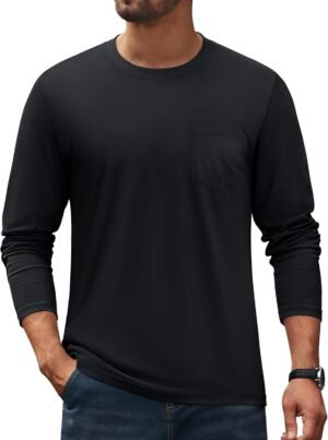 Cotrasen Men's Long Sleeve T-Shirts Cotton Casual T Shirts f...