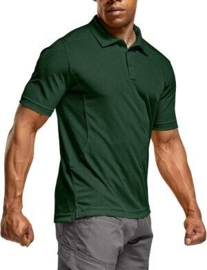 CQR Men's Polo Shirts, Tactical Short Sleeve Golf Performanc...