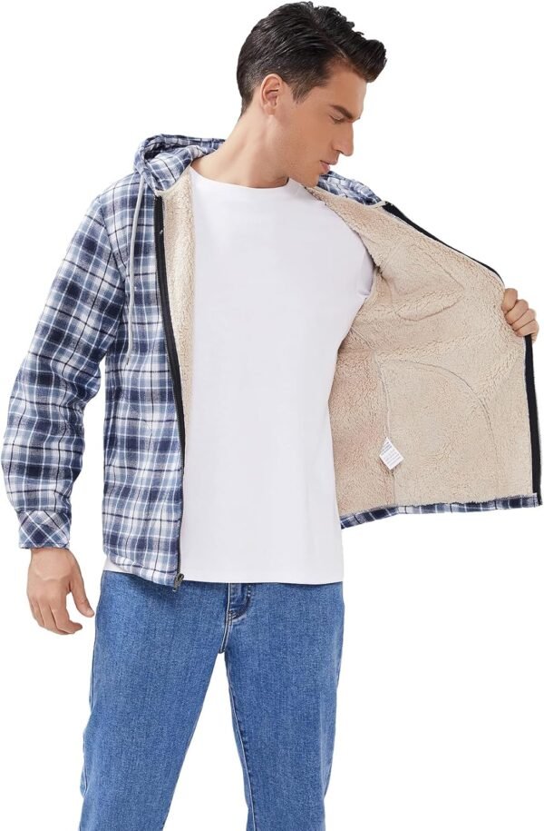 Elesuit Men's Full Zip Fleece Flannel Jackets Shirt Plaid Co...
