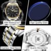 Men's Casual Stainless Steel Watch, Big Face Easy to Read An...