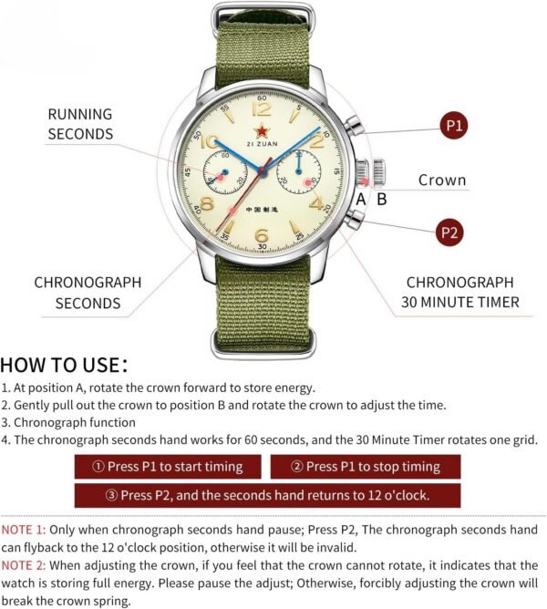 Mens Watches 1963 40mm Manual Winding Seagull ST1901 Movemen...