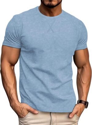 LOGEEYAR Men's Athletic Washed T-Shirts Basic Crew Neck Tees...