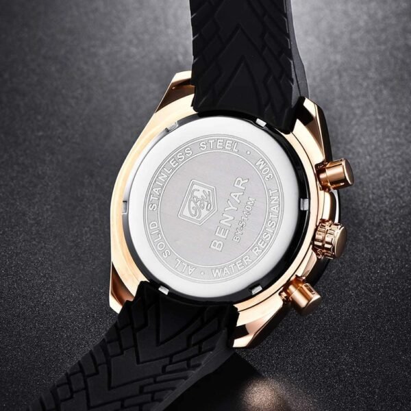 BENYAR Mens Watches Quartz Movement Chronograph Leather Stra...