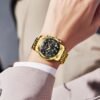 PINDOWS Watches for Men Diamond Date Calendar Quartz Watches...
