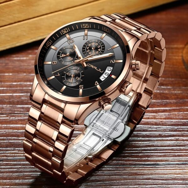 CRRJU Men's Fashion Stainless Steel Watches Date Waterproof ...