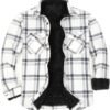 ZENTHACE Men's Warm Sherpa Lined Fleece Plaid Flannel Shirt ...