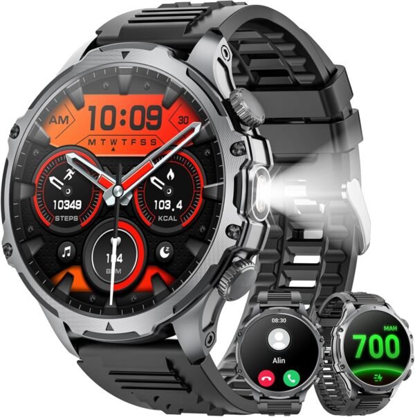 Military Smart Watch for Men (Answer/Make Call), 1,85" HD To...