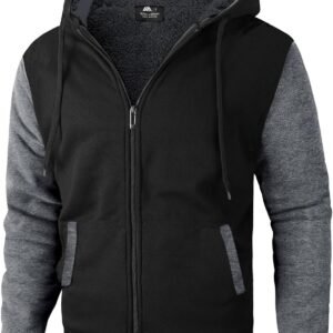 SWISSWELL Men Zip Up Hoodies Sherpa Lined Jacket Heavyweight...