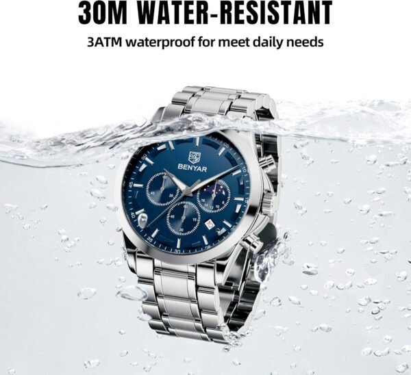 BY BENYAR Mens Watches Analog Quartz Chronograph Waterproof ...