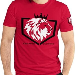 Astonix Clothing Men's Crown Lion Logo T-Shirt, Pre-Shrunk F...