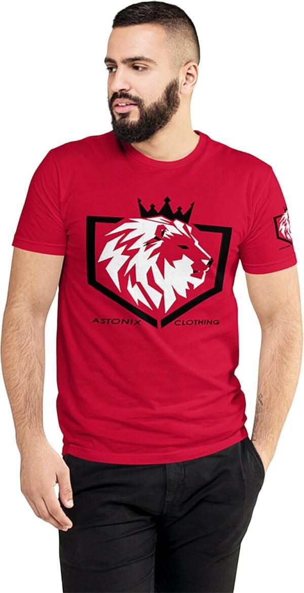 Astonix Clothing Men's Crown Lion Logo T-Shirt, Pre-Shrunk F...