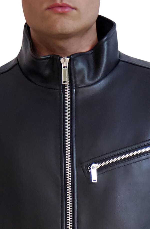 Karl Lagerfeld Paris Men's Faux Leather Biker Jacket