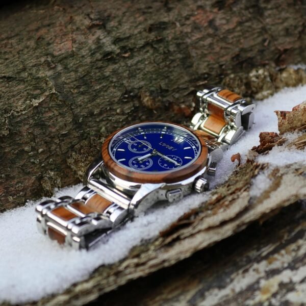 Wooden Men Watches Luxury Stylish Watch Wood & Stainless Ste...