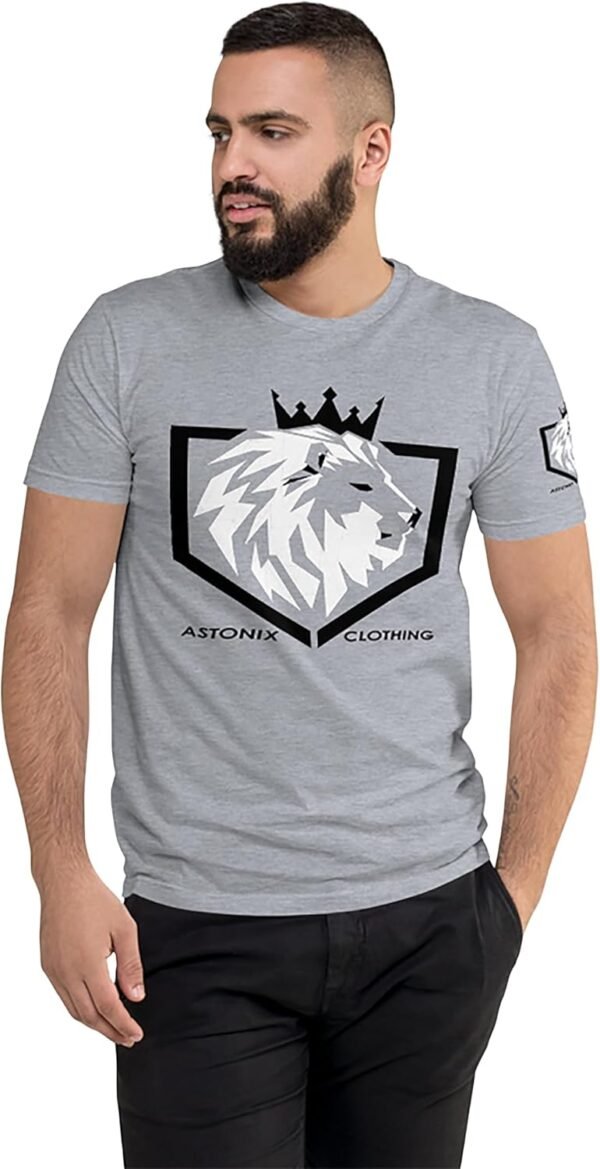 Astonix Clothing Men's Crown Lion Logo T-Shirt, Pre-Shrunk F...