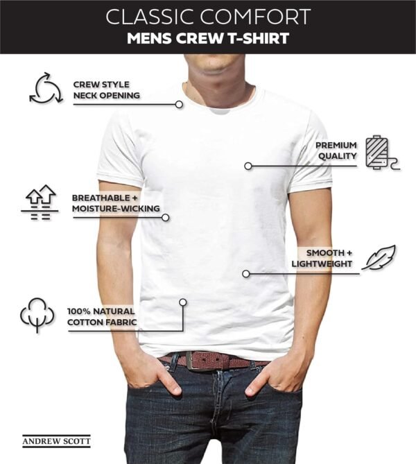 Classic Men's Short Sleeve Cotton Undershirts | Crew Neck T ...