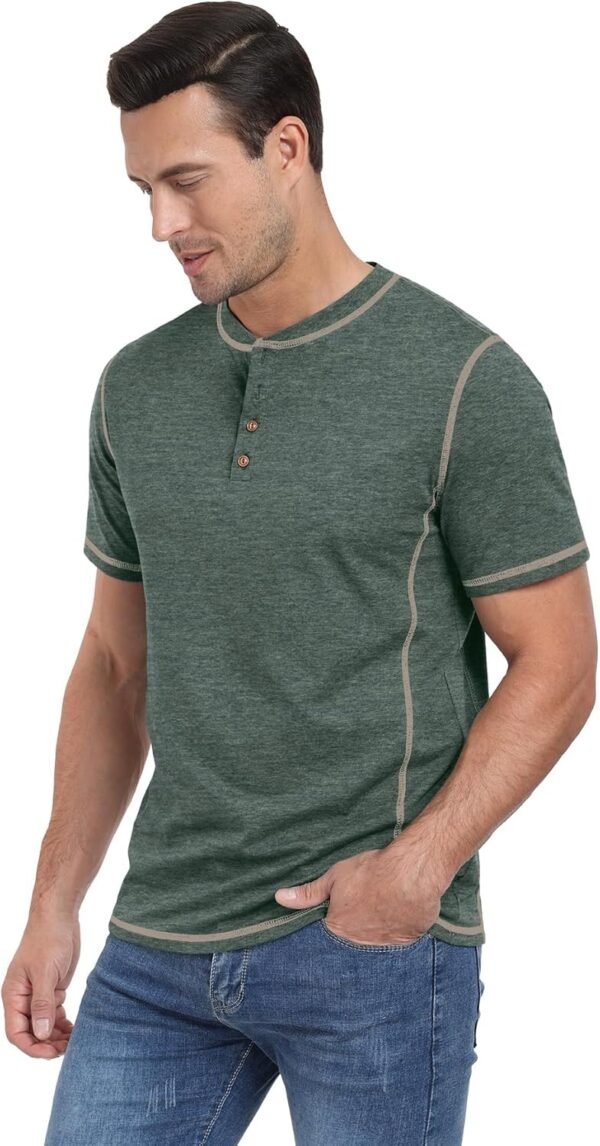 Sailwind Mens Henley Short Sleeve T-Shirt Cotton Maverick Sh...