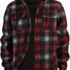 TanBridge Men's Flannel Plaid Jacket Full Zip Fleece Flannel...