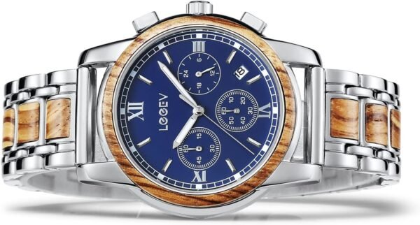 Wooden Men Watches Luxury Stylish Watch Wood & Stainless Ste...