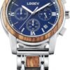 Wooden Men Watches Luxury Stylish Watch Wood & Stainless Ste...