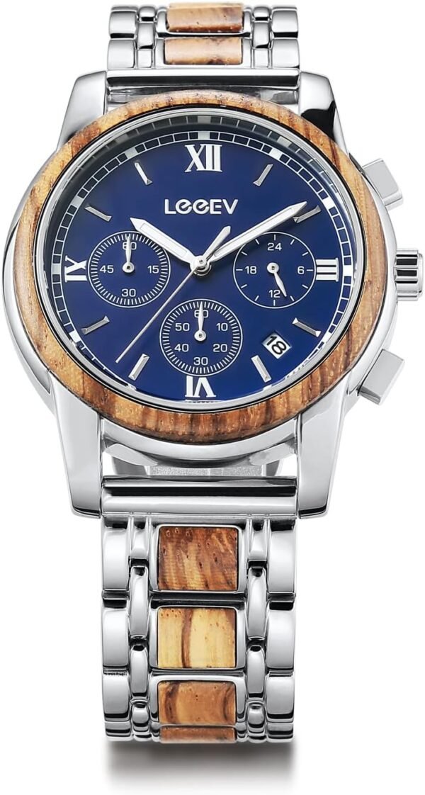 Wooden Men Watches Luxury Stylish Watch Wood & Stainless Ste...