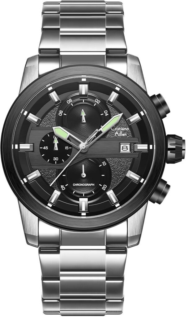 Watches for Men Analog Quartz Chronograph Stainless Steel Wa...