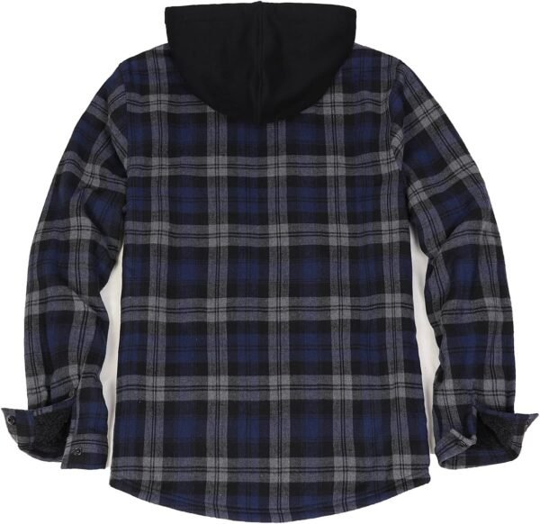 ZENTHACE Men's Sherpa Lined Full Zip Hooded Plaid Shirt Jack...