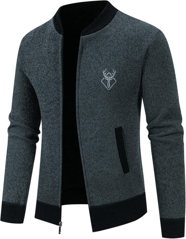 Mylldey Mens Casual Full Zip Cardigan Sweaters Cable Knit Ja...