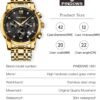 PINDOWS Watches for Men Diamond Date Calendar Quartz Watches...