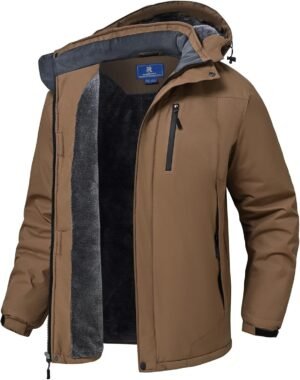 SPOSULEI Mens Skiing Jackets with Hoode Snowboarding Waterpr...