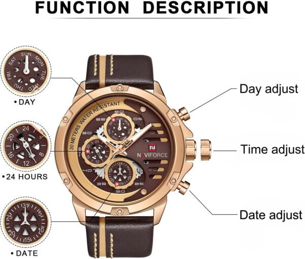 NAVIFORCE Sport Military Watches for Men Waterproof Watch An...