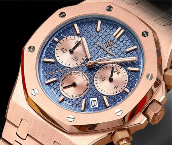 Watches for Men Titan Steel Chronograph – Bold Rose Gold Men...