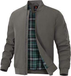 TBMPOY Men's Bomber Jackets Lightweight Light Windbreaker Ca...