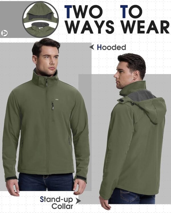 33,000ft Men's Softshell Jacket with Hood Fleece Lined Windb...