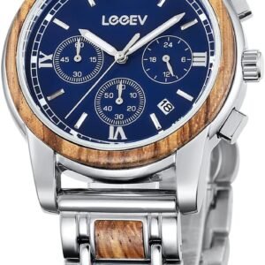 Wooden Men Watches Luxury Stylish Watch Wood & Stainless Ste...