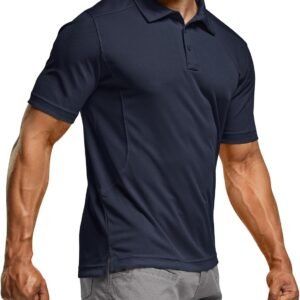 CQR Men's Polo Shirts, Tactical Short Sleeve Golf Performanc...