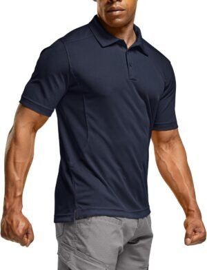 CQR Men's Polo Shirts, Tactical Short Sleeve Golf Performanc...