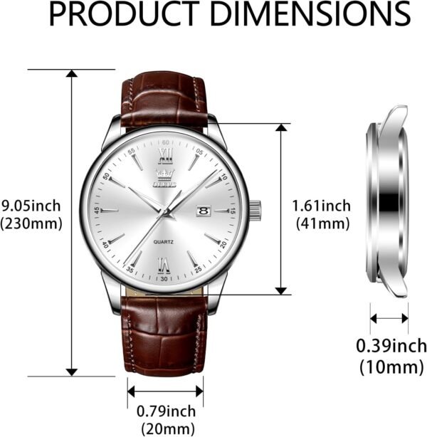 OLEVS Men Leather Watch,Mens Wrist Watches,Big Face Watches ...