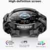 MIDDOW Military Smart Watch with Flashlight (Answer/Make Cal...