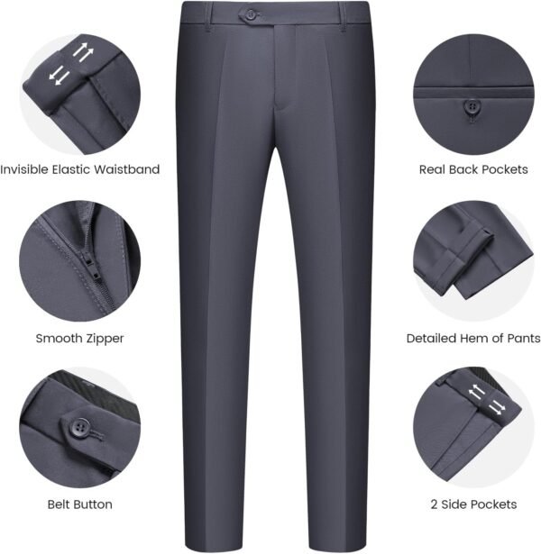 WULFUL Men’s Slim Fit Suit One Button 3-Piece Blazer Dress B...