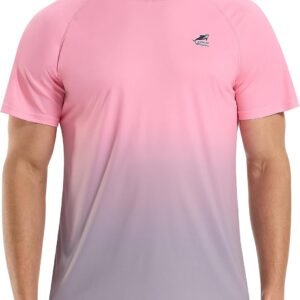 Men's Swim Shirts Rash Guard Short Sleeve UPF 50+ UV Sun Pro...