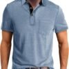 Men Polo Shirt Short Sleeve Casual Classic Cotton Summer Col...