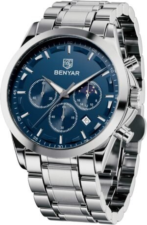BY BENYAR Mens Watches Analog Quartz Chronograph Waterproof ...