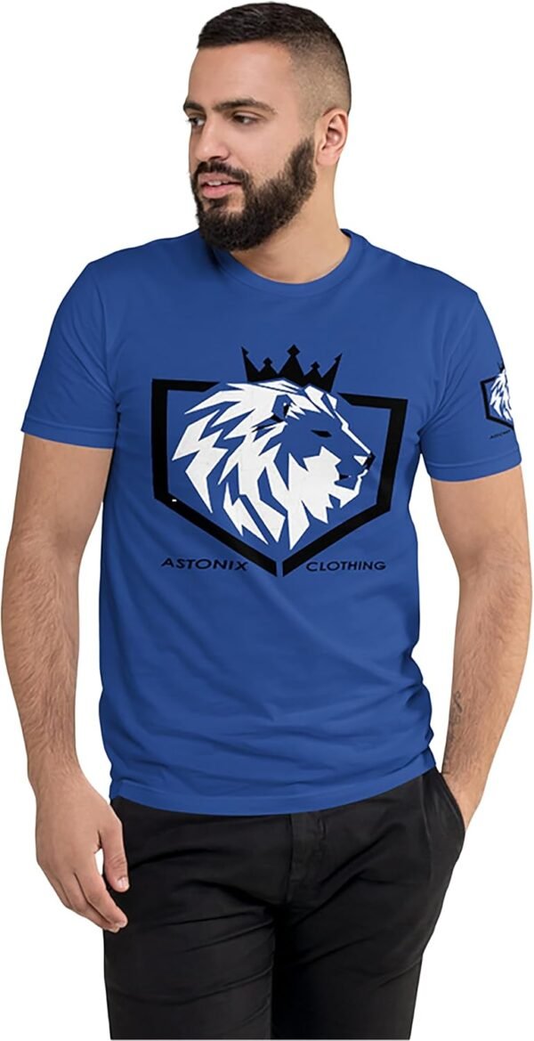 Astonix Clothing Men's Crown Lion Logo T-Shirt, Pre-Shrunk F...